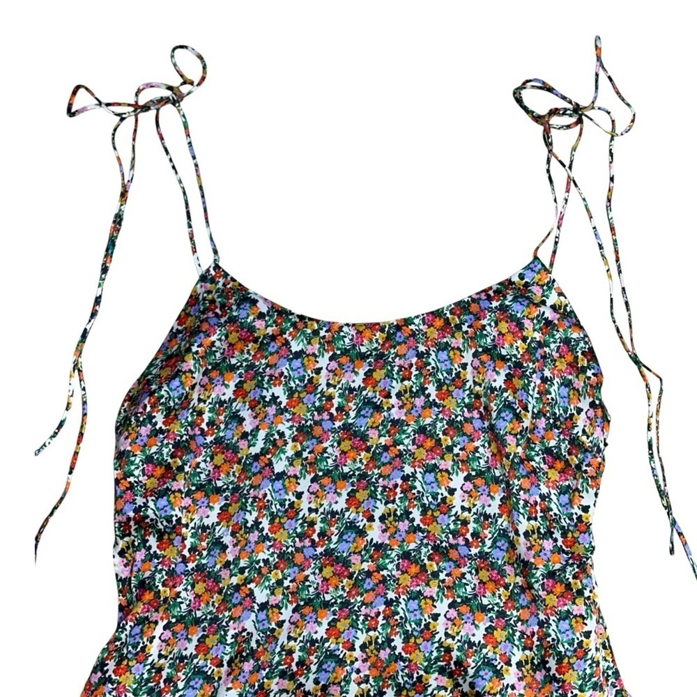 For Love & Lemons Multi Floral Print Hayes Midi Dress Womens M - Picture 3 of 9